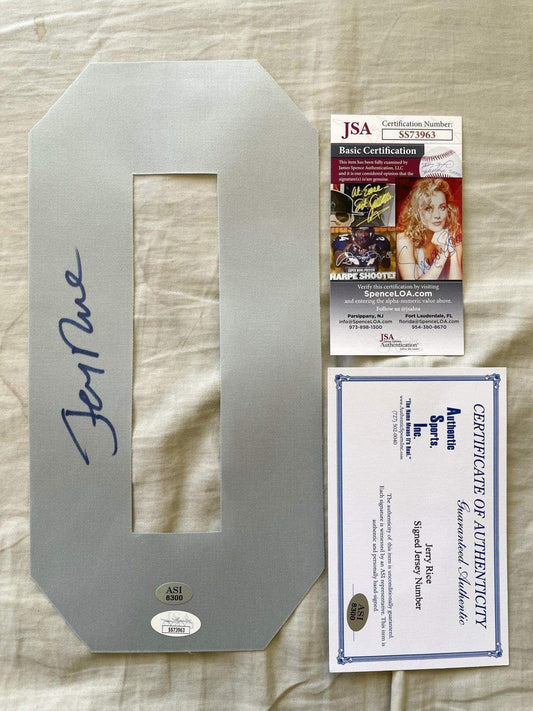 Jerry Rice signed Oakland Raiders silver jersey number JSA - AutographsForSale.com