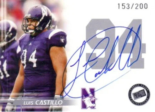 Luis Castillo certified signed Northwestern Wildcats 2005 Press Pass card - AutographsForSale.com
