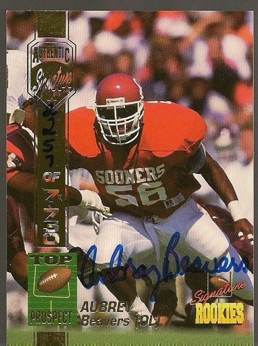 Aubrey Beavers certified signed Oklahoma Sooners 1994 Signature Rookies card - AutographsForSale.com