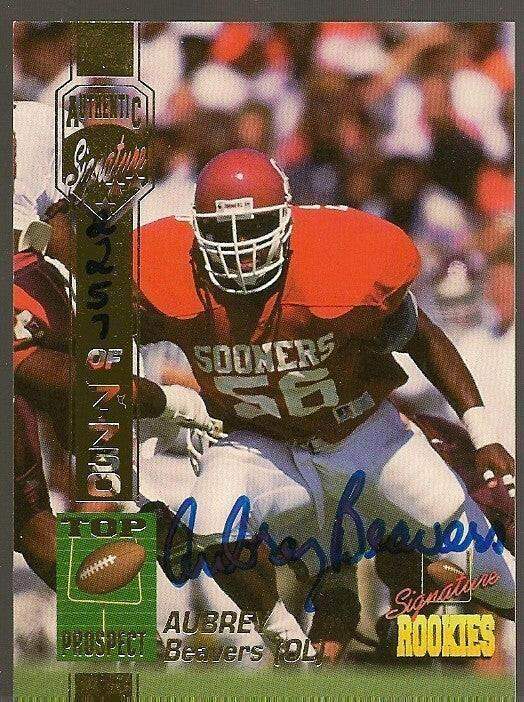 Aubrey Beavers certified signed Oklahoma Sooners 1994 Signature Rookies card - AutographsForSale.com