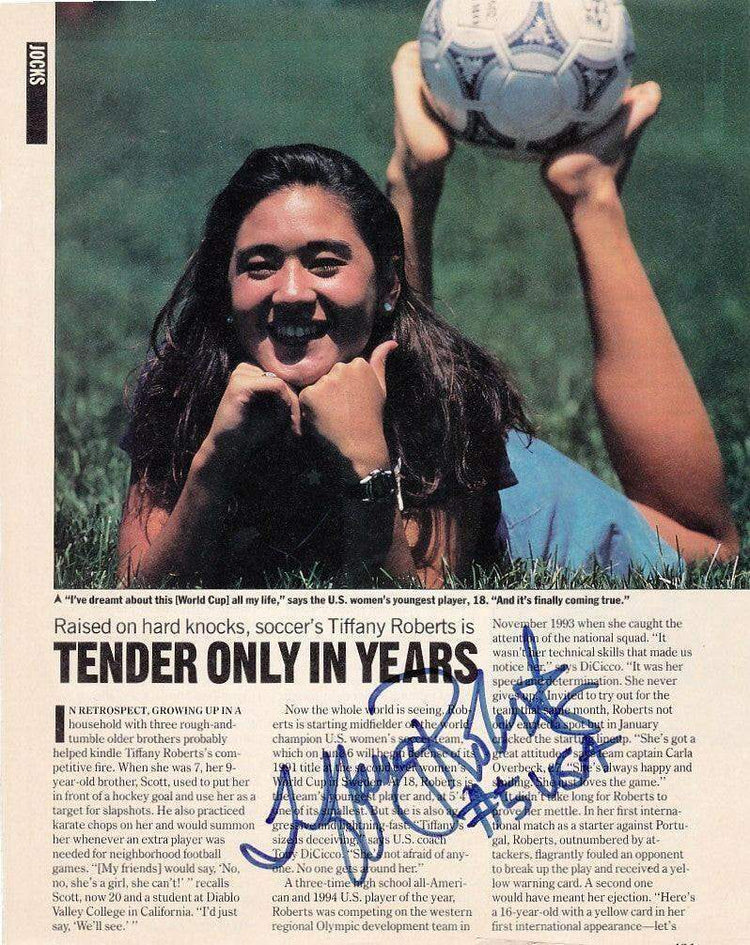 Tiffany Roberts signed 1995 People magazine page with photo - AutographsForSale.com