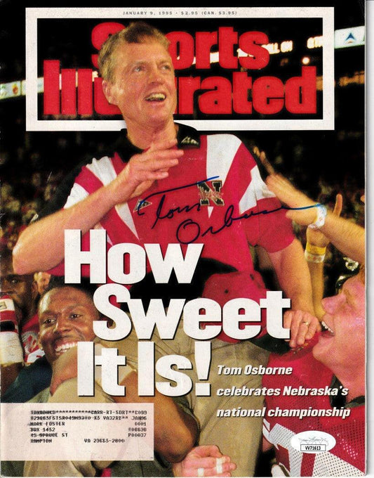 Tom Osborne signed Nebraska 1994 National Champions Sports Illustrated JSA - AutographsForSale.com