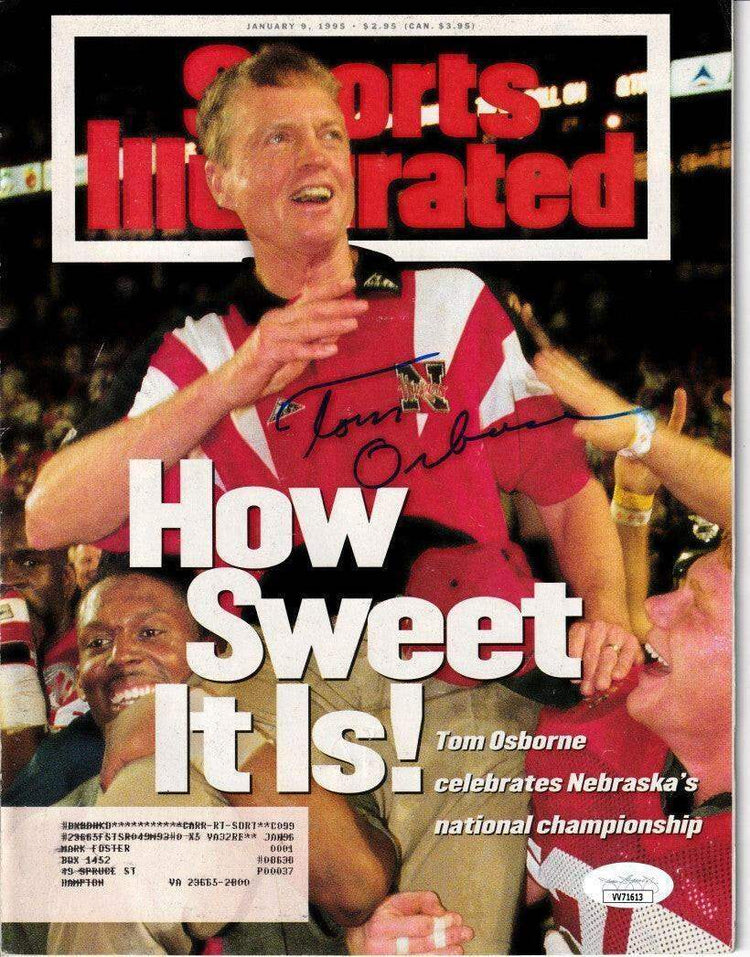 Tom Osborne signed Nebraska 1994 National Champions Sports Illustrated JSA - AutographsForSale.com