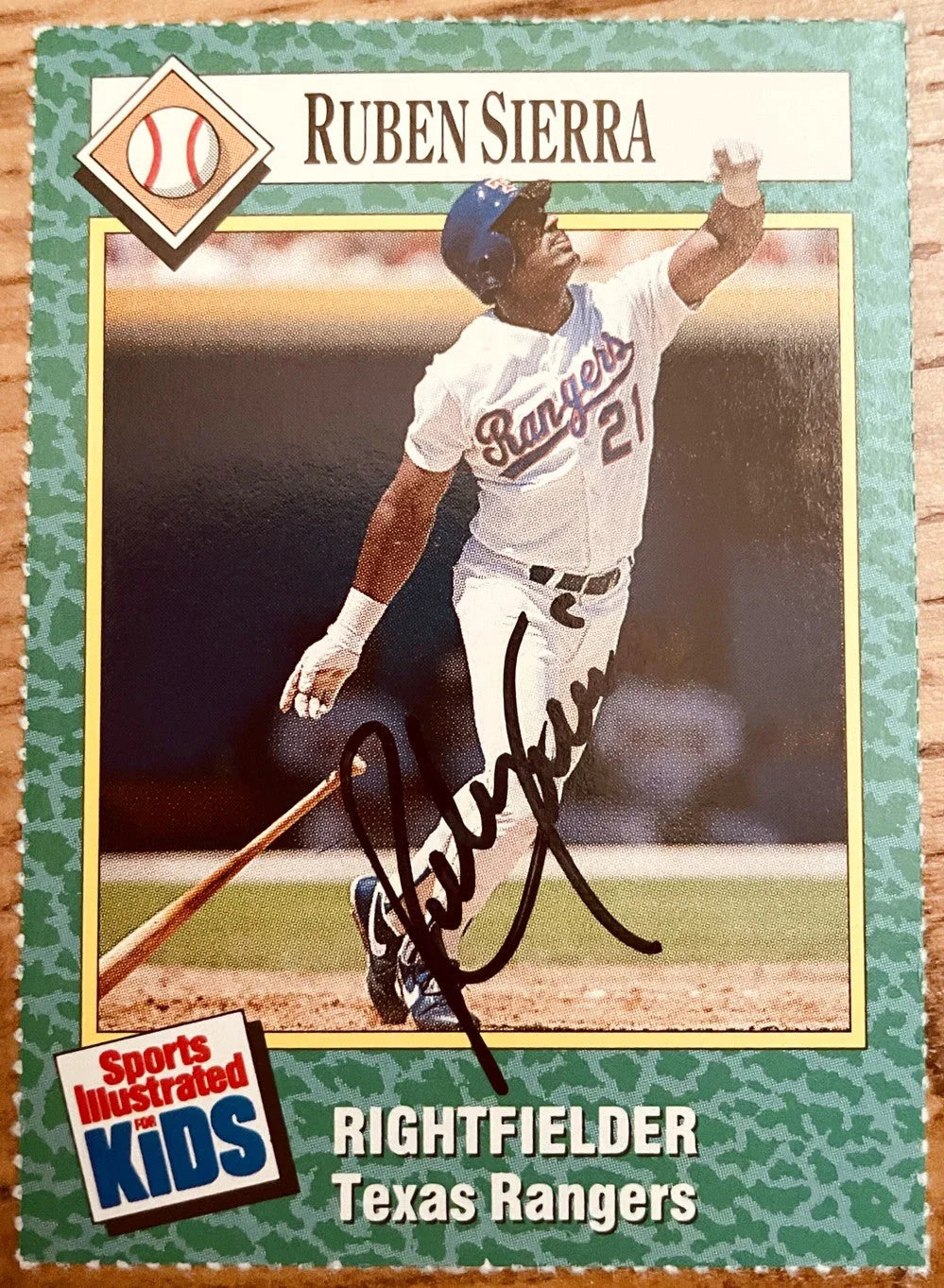 Ruben Sierra autographed Texas Rangers 1990 SI for Kids card - AutographsForSale.com
