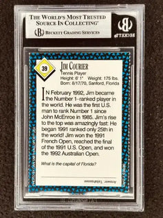 Jim Courier signed 1992 SI for Kids card BAS certified - AutographsForSale.com