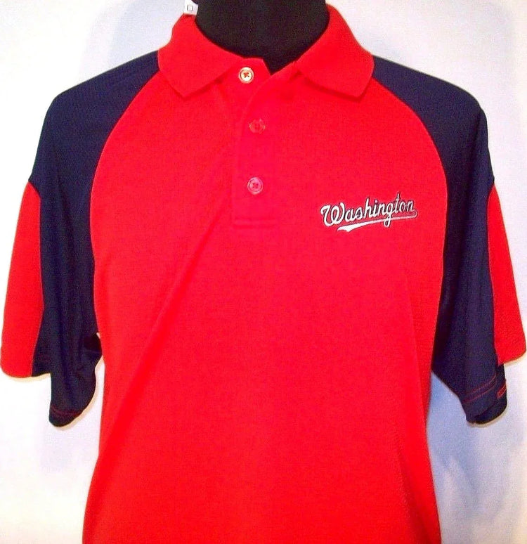 Washington Nationals red golf or polo shirt NEW - AutographsForSale.com