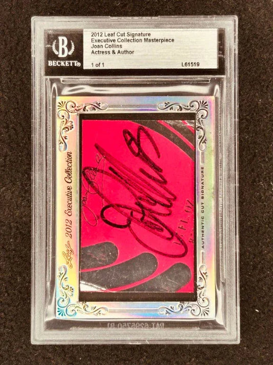 Joan Collins 2012 Leaf Masterpiece Cut Signature certified autograph card 1/1 JSA Dynasty - AutographsForSale.com