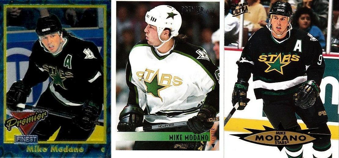 Mike Modano Dallas Stars 3 card Lot 1993-94 Topps Premier Finest insert 1994-95 Topps Premier 1995-96 Ultra - AutographsForSale.com