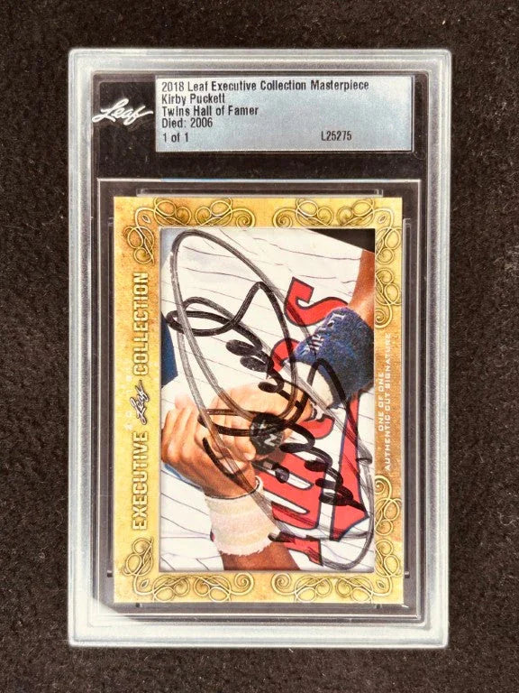 Kirby Puckett 2018 Leaf Masterpiece Cut Signature card 1/1 JSA Twins - AutographsForSale.com