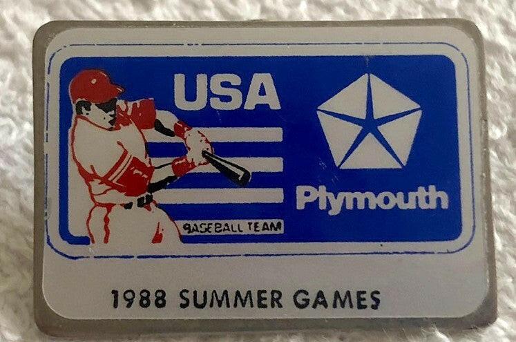 1988 USA Olympic Baseball Team original Plymouth pin - AutographsForSale.com