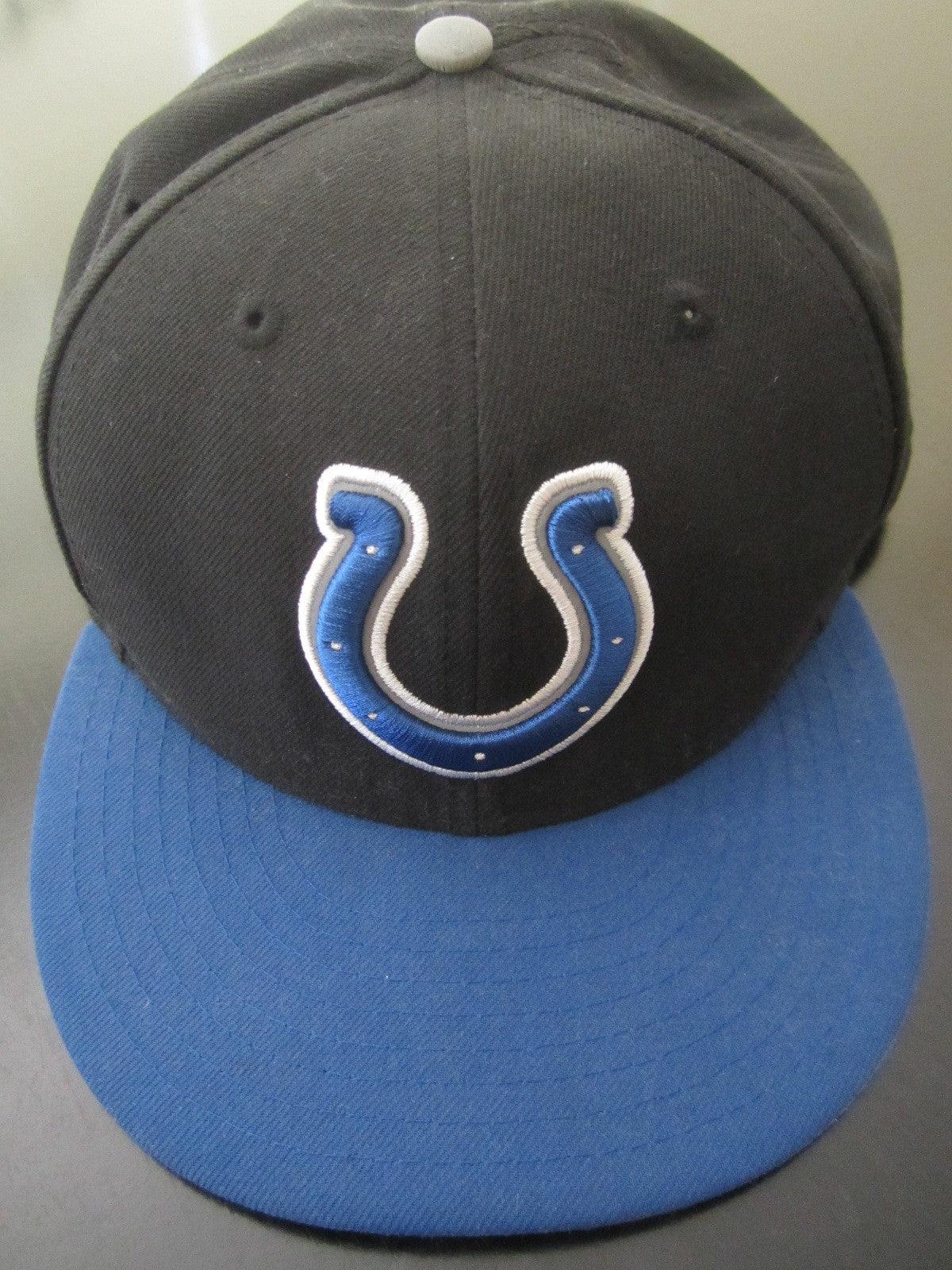 Indianapolis Colts New Era On Field black and blue cap or hat (fitted size 8 3/8) - AutographsForSale.com