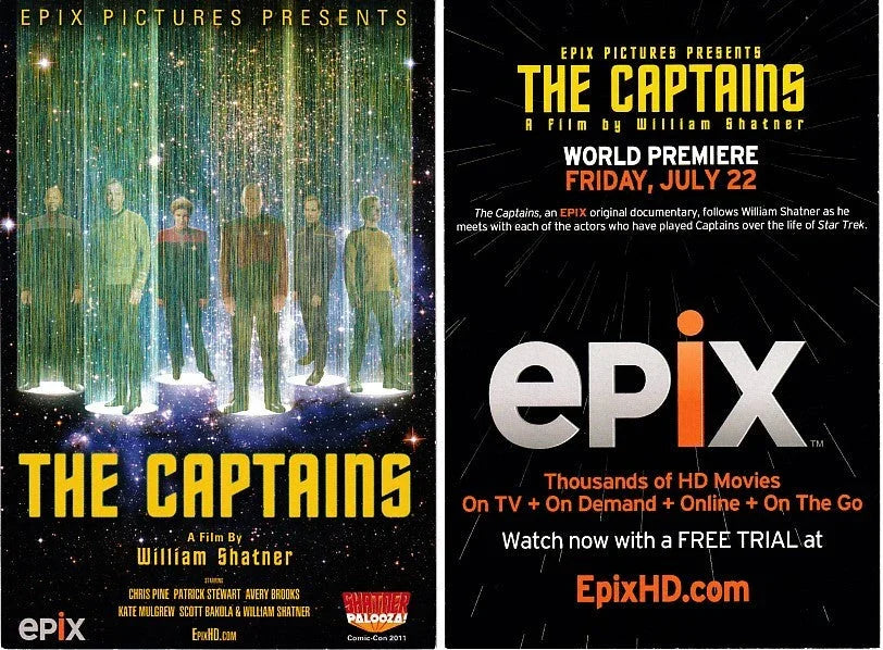 Star Trek Captains movie 2011 SDCC 4x6 promo card (William Shatner) - AutographsForSale.com