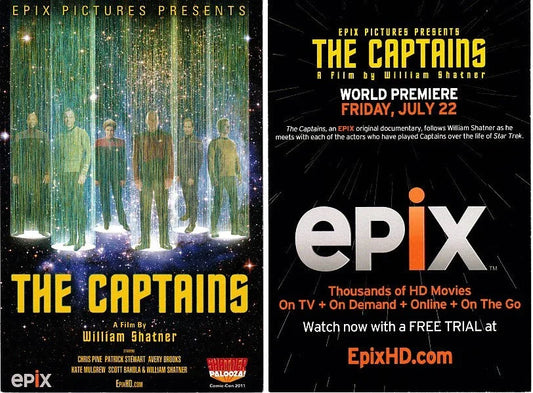 Star Trek Captains movie 2011 SDCC 4x6 promo card (William Shatner) - AutographsForSale.com