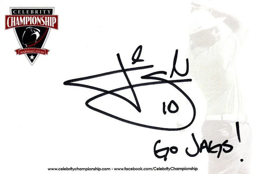 Josh Scobee (Jaguars) signed 4x6 blank card with Go Jags! - AutographsForSale.com