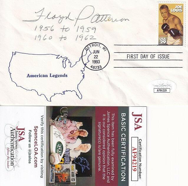 Floyd Patterson signed 1993 boxing Joe Louis 1st Day cover JSA - AutographsForSale.com