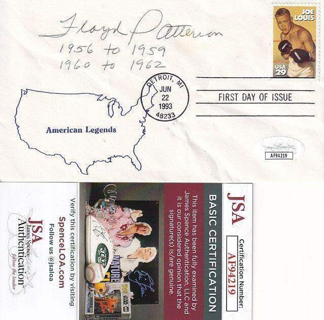 Floyd Patterson signed 1993 boxing Joe Louis 1st Day cover JSA - AutographsForSale.com