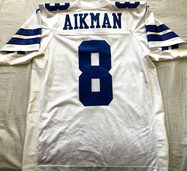Troy Aikman Dallas Cowboys 1996 1997 Nike stitched white game model jersey - AutographsForSale.com