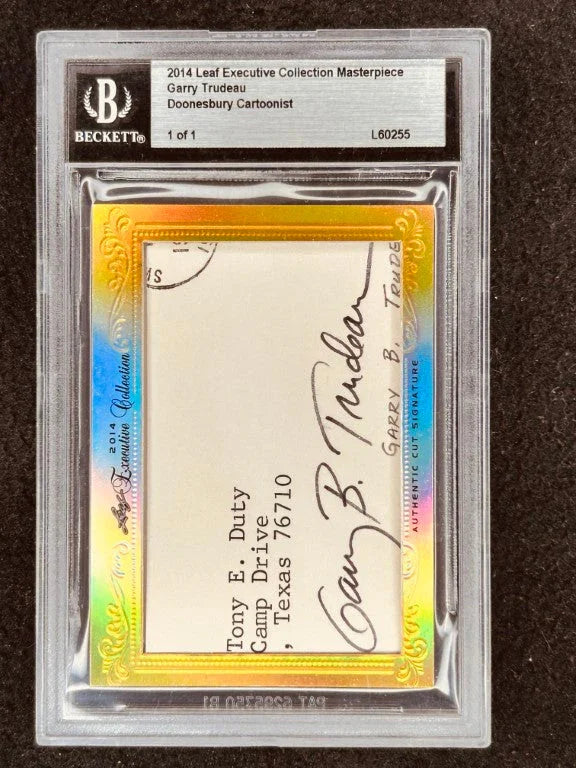 Garry Trudeau 2014 Leaf Masterpiece Cut Signature card 1/1 JSA Doonesbury - AutographsForSale.com