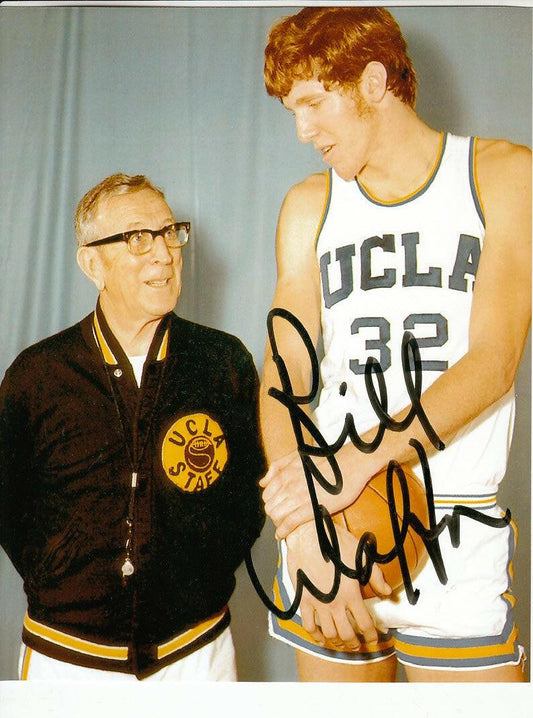 Bill Walton UCLA 8x10 photo with John Wooden Preprinted autograph - AutographsForSale.com