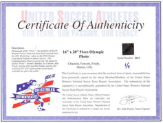 Mia Hamm Brandi Chastain Joy Fawcett Julie Foudy Kristine Lilly signed 2004 US Olympic 16x20 photo with 2004 Gold - AutographsForSale.com