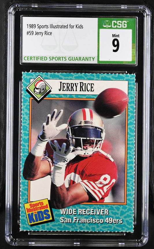 Jerry Rice SF 49ers 1989 SI for Kids card CSG grade 9 MT - AutographsForSale.com