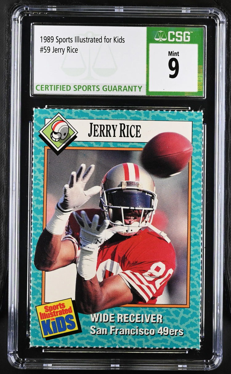 Jerry Rice SF 49ers 1989 SI for Kids card CSG grade 9 MT - AutographsForSale.com