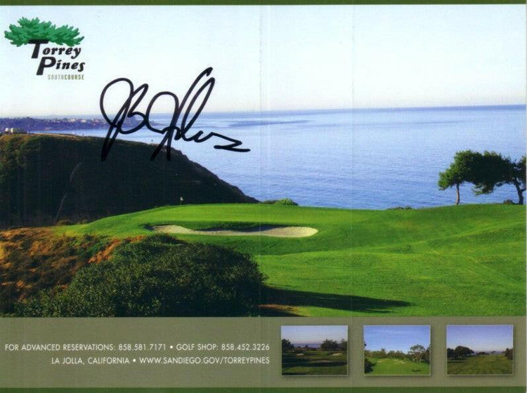 J B Holmes signed Torrey Pines South golf Course scorecard - AutographsForSale.com