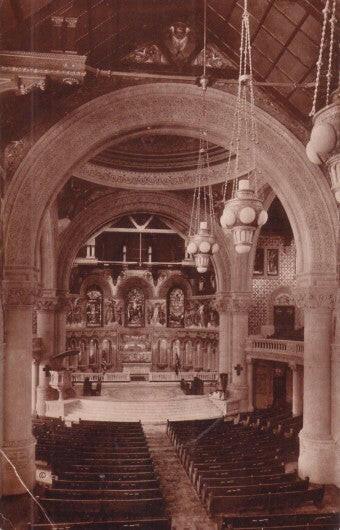 Stanford Memorial Church vintage sepia early 1900s Gabriel Moulin postcard - AutographsForSale.com