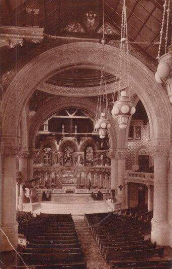 Stanford Memorial Church vintage sepia early 1900s Gabriel Moulin postcard - AutographsForSale.com