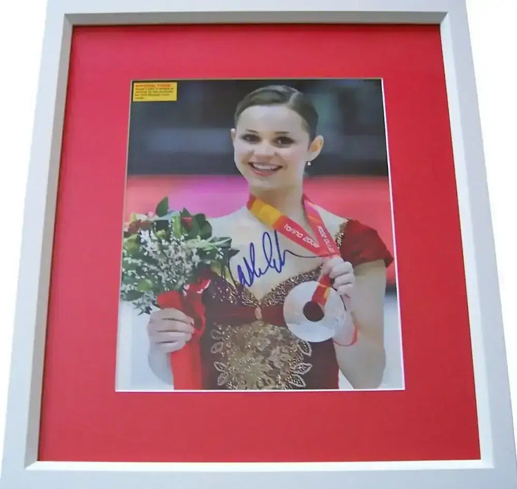 Sasha Cohen autographed 2006 Olympic ice skating magazine photo matted framed - AutographsForSale.com