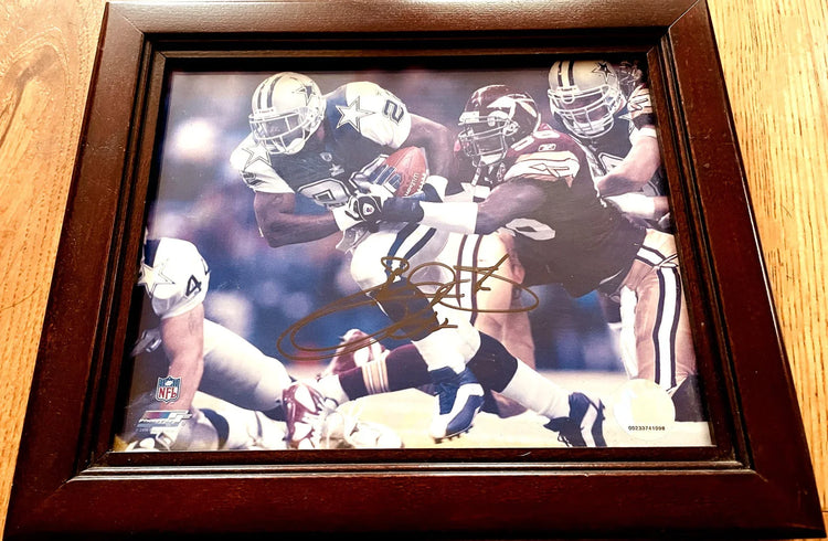 Emmitt Smith autographed Dallas Cowboys 8x10 photo custom framed JSA - AutographsForSale.com