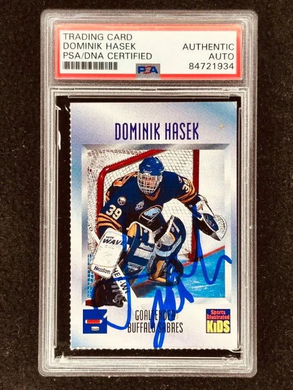Dominik Hasek autographed Buffalo Sabres 1996 Sports Illustrated for Kids card PSA/DNA - AutographsForSale.com