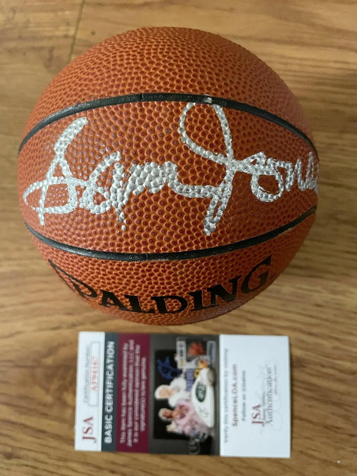 Sam Jones signed Spalding NBA mini basketball JSA Celtics - AutographsForSale.com