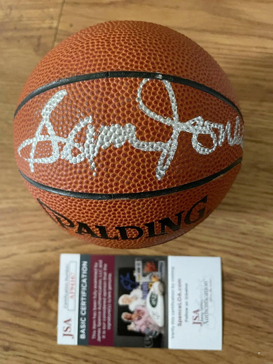 Sam Jones autographed Spalding NBA mini basketball JSA Celtics - AutographsForSale.com