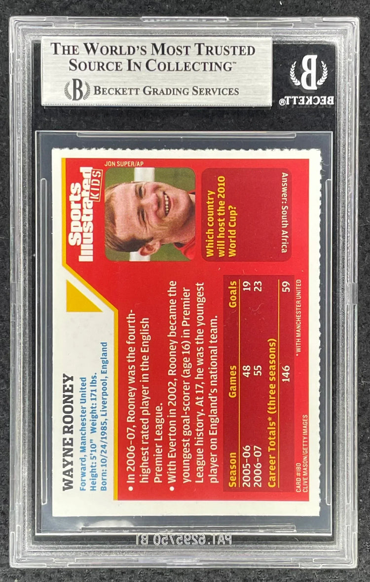 Wayne Rooney Manchester United 2007 SI for Kids RC BGS 8.5 - AutographsForSale.com