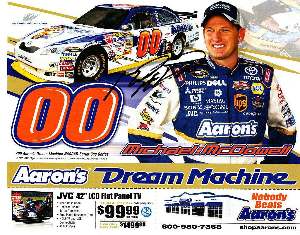 Michael McDowell autographed NASCAR 8x10 photo card - AutographsForSale.com
