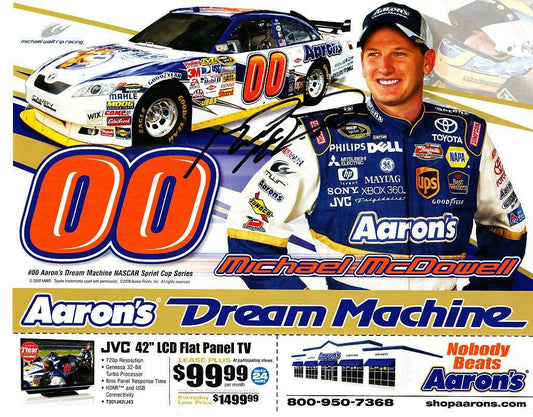 Michael McDowell autographed NASCAR 8x10 photo card - AutographsForSale.com