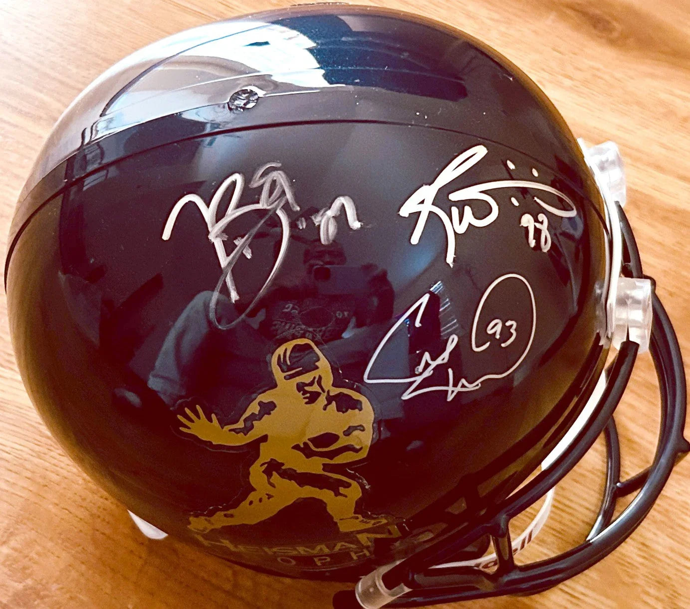 Tim Brown Charlie Ward Ricky Williams autographed Heisman full size helmet JSA - AutographsForSale.com