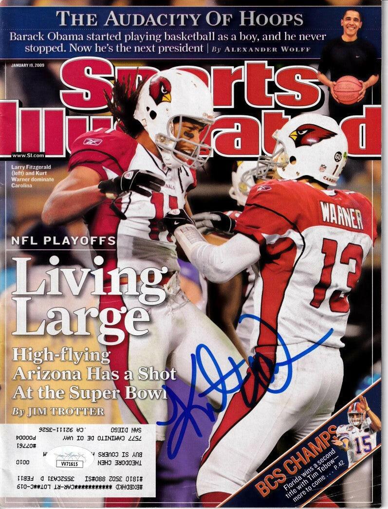 Kurt Warner signed Arizona Cardinals 2009 Sports Illustrated magazine JSA - AutographsForSale.com