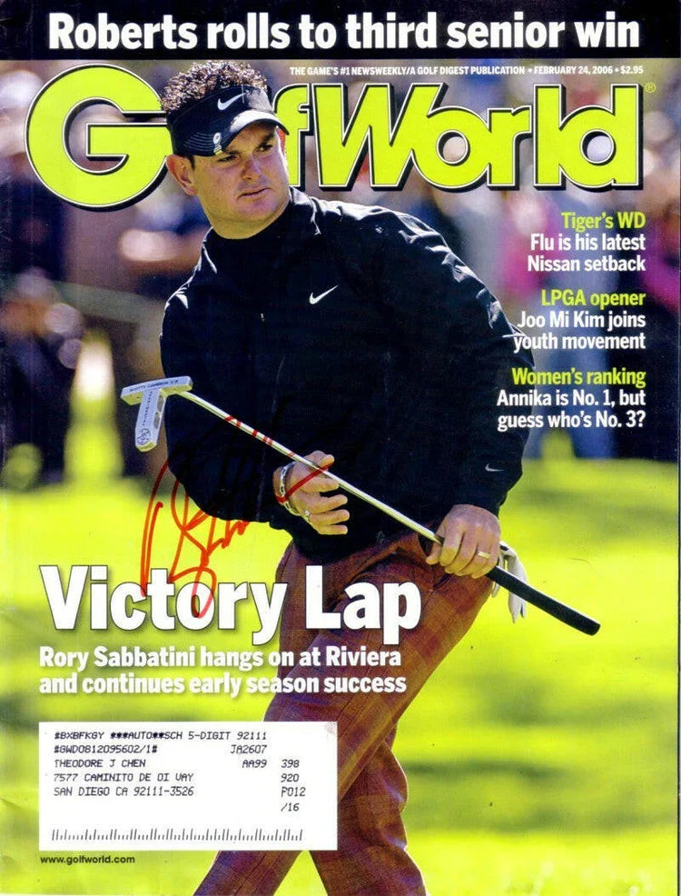 Rory Sabbatini autographed 2006 Golf World magazine - AutographsForSale.com