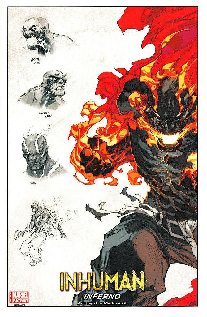 Inhuman Inferno Marvel Comics 2014 SDCC promo artwork print - AutographsForSale.com