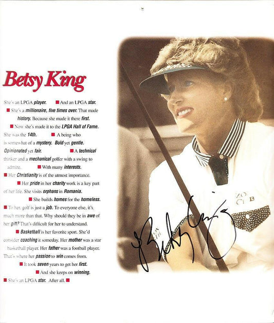 Betsy King autographed 1996 LPGA golf calendar page photo - AutographsForSale.com