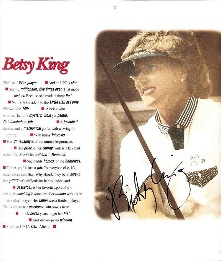 Betsy King autographed 1996 LPGA golf calendar page photo - AutographsForSale.com