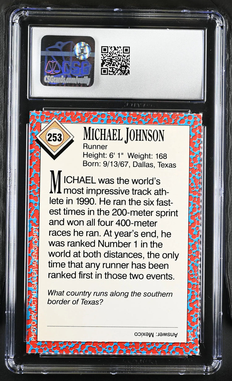 Michael Johnson 1991 Sports Illustrated for Kids Rookie Card CSG graded 8.5 - AutographsForSale.com
