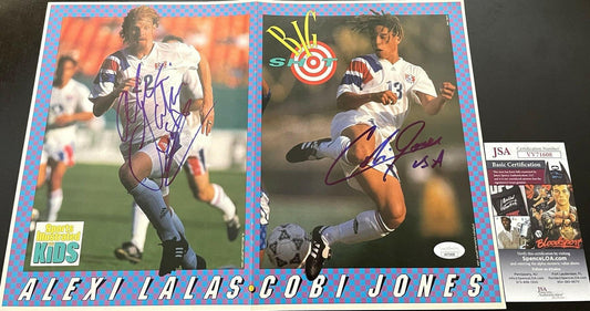 Cobi Jones & Alexi Lalas signed 1994 US Soccer SI for Kids mini poster JSA - AutographsForSale.com