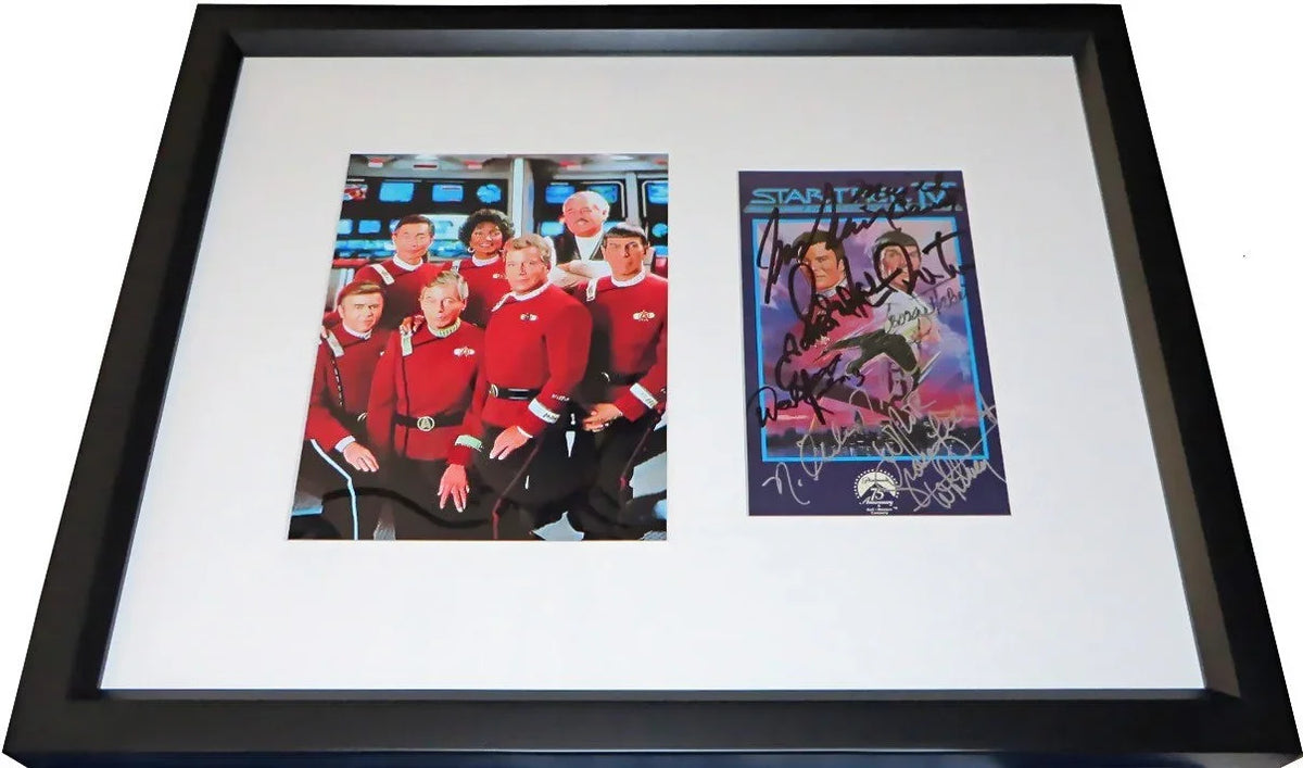 Star Trek 4 cast signed movie cover framed Leonard Nimoy William Shatner JSA - AutographsForSale.com