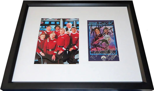Star Trek 4 cast signed movie cover framed Leonard Nimoy William Shatner JSA - AutographsForSale.com