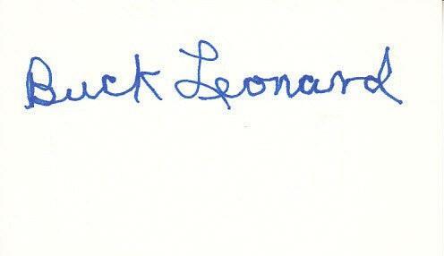 Buck Leonard autographed 3x5 index card - AutographsForSale.com