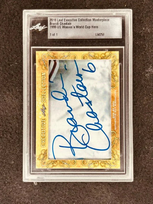 Brandi Chastain 2018 Leaf Masterpiece Cut Signature certified autograph card 1/1 JSA USWNT - AutographsForSale.com