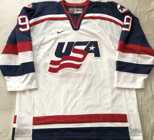 Mike Modano 2002 US Olympic hockey team stitched white Nike jersey - AutographsForSale.com